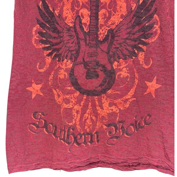 Y2K Tim Mcgraw Top Sz Medium Southern Voice Semi Sheer Country Western Guitar - Picture 3 of 9